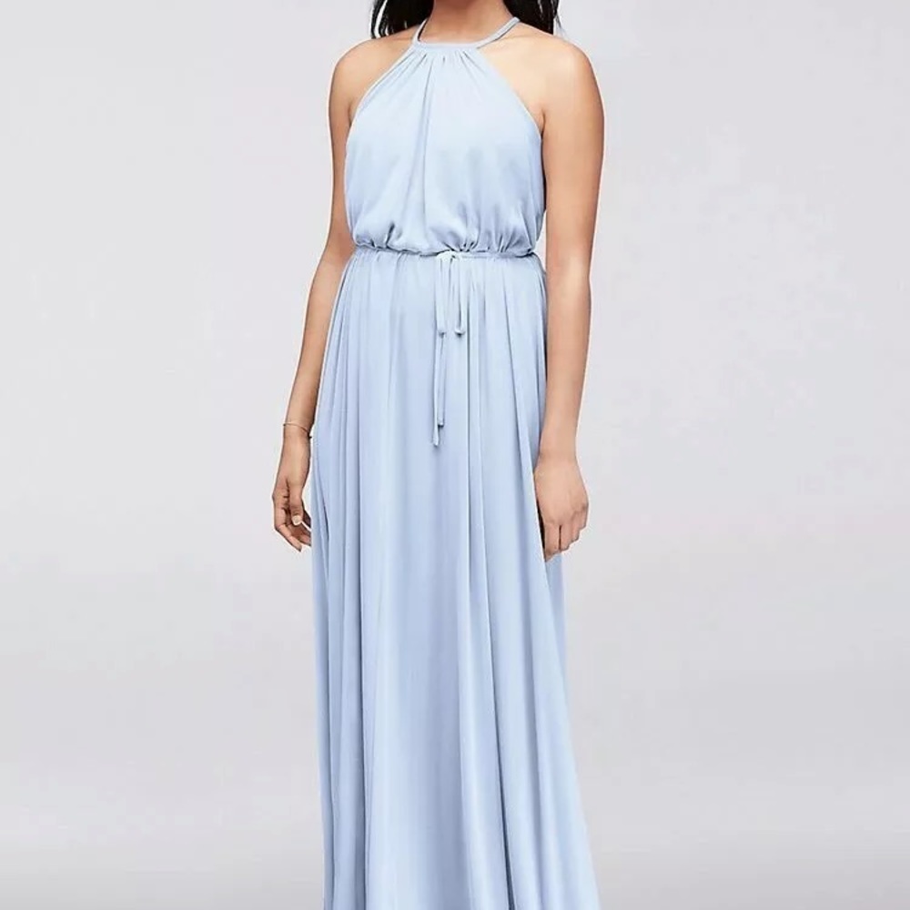 David’s bridal ice blue long dress
